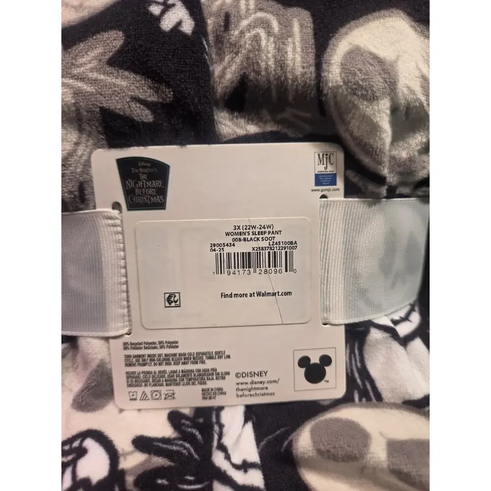 Disney The Nightmare Before Christmas Women’s Sleep Pants With Pockets Size 3XL